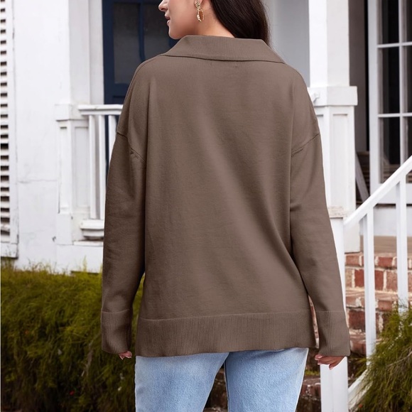 NWT Nutmeg Lillusory V-Neck Collared Sweater XL - Picture 3 of 16